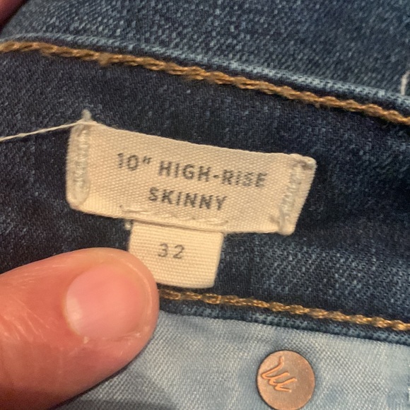 MADEWELL women's denim jeans Hayes Wash 10 inch Rise Skinny 32x28 - Picture 6 of 6